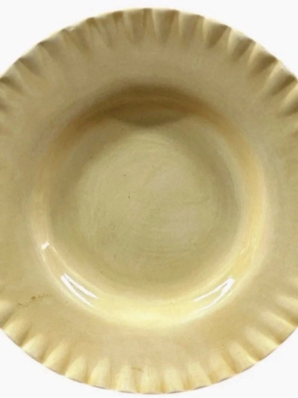 Pottery Barn Pie Crust 10” Dinner Plates Set of 4 Yellow Scalloped Mexico